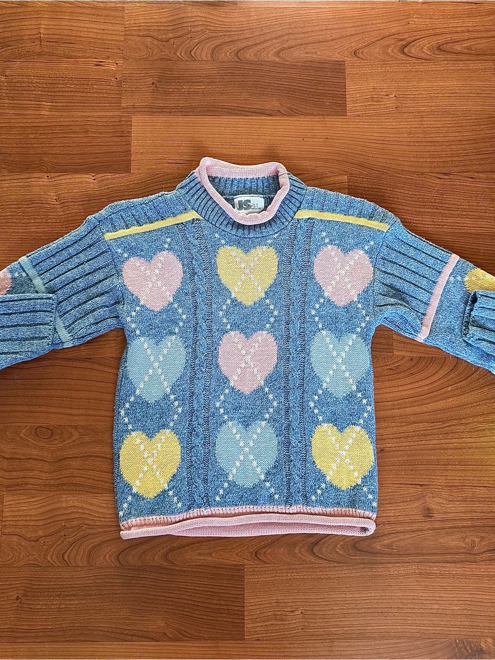 JS Kids Pastel Heart Knit Sweater